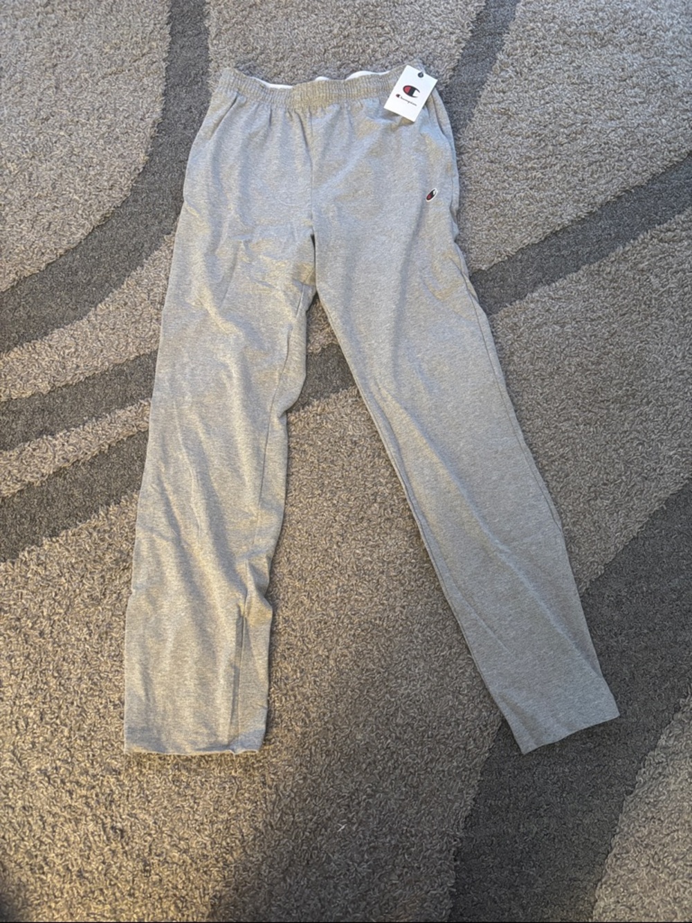 Champion Men's Light Gray Athletic Joggers with Logo